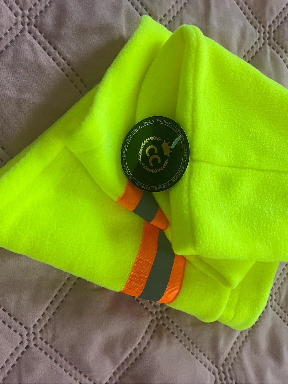 CC High-Visibility Neon Yellow Blue Balaclava Hood with Reflective Stripes - Picture 4 of 5